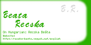 beata recska business card